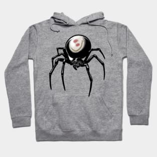 Cute Black Widow Spider Drawing Hoodie